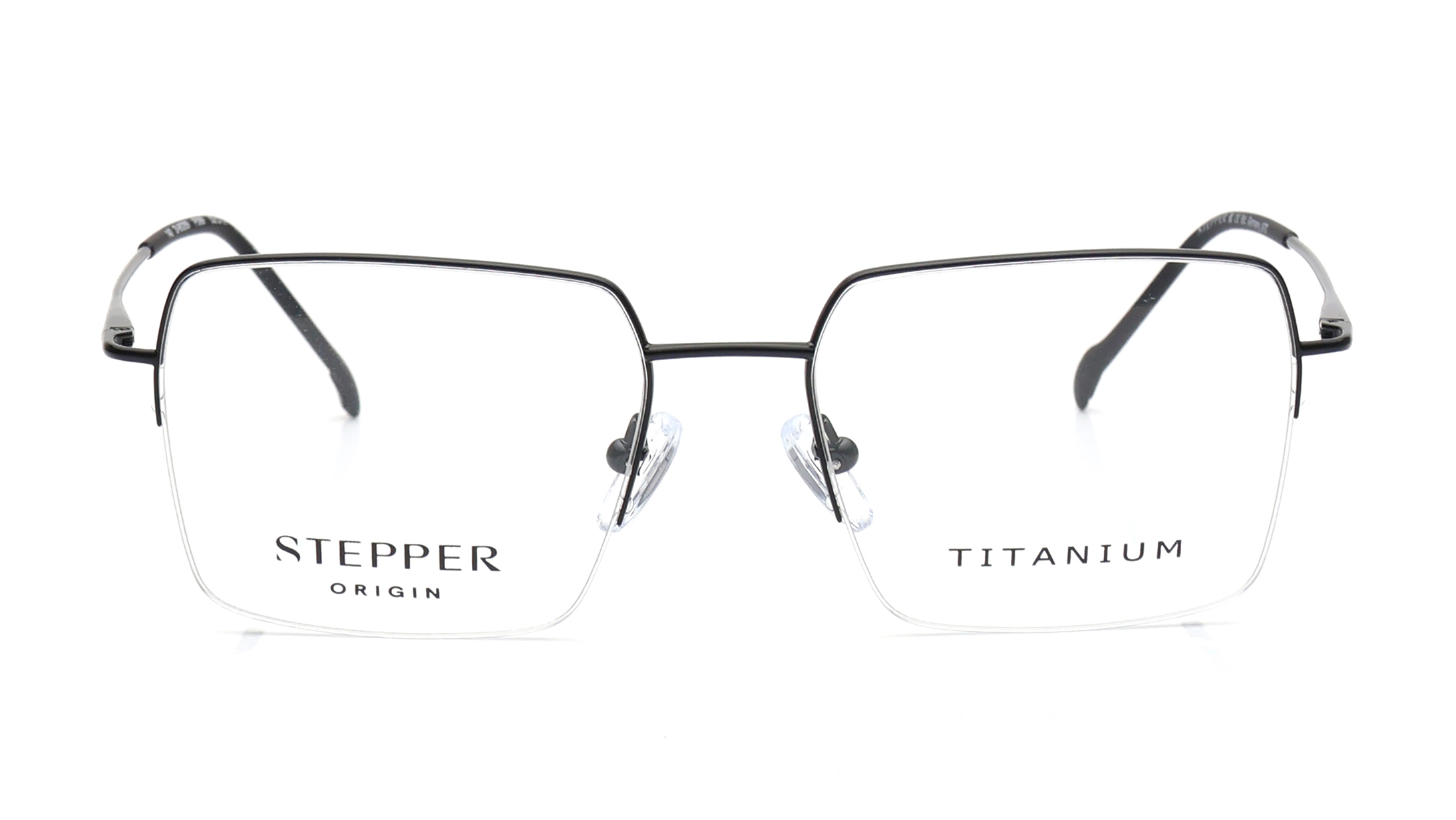 Image 1 of Black Square Eyeglasses for Men from Stepper Available at Titan Eye+