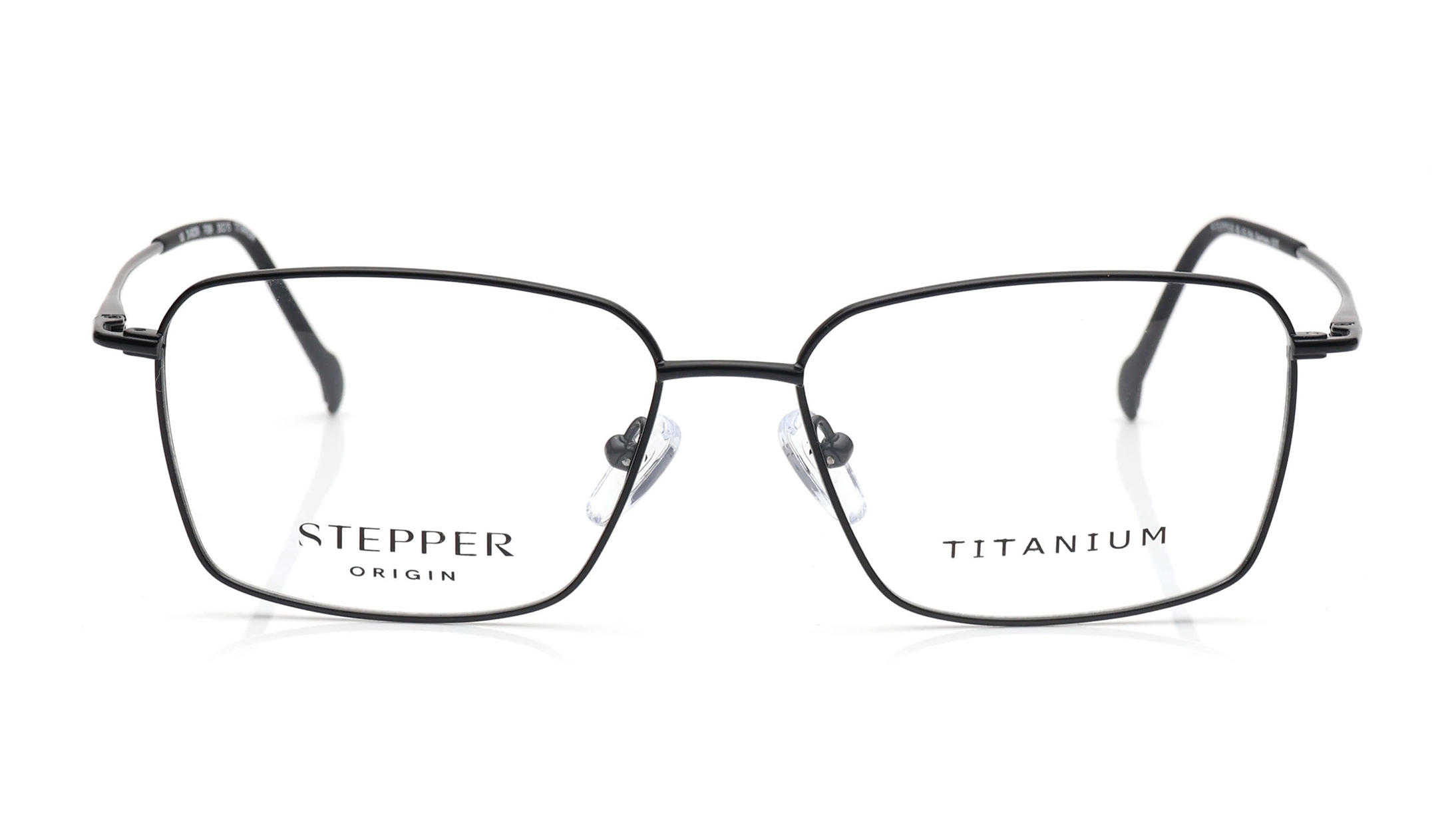 Image 1 of Black Rectangle Rimmed Eyeglasses for Men from Stepper Available at Titan Eye+