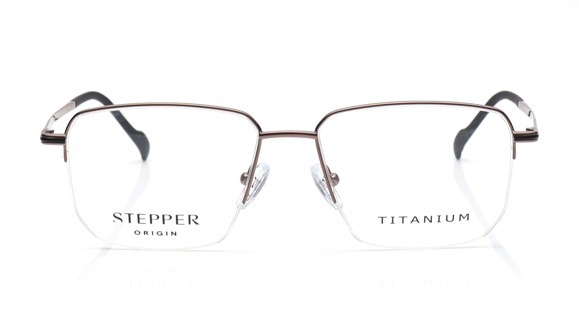 Image 1 of Brown Phantos Semi-rimmed Eyeglasses for Men from Stepper Available at Titan Eye+