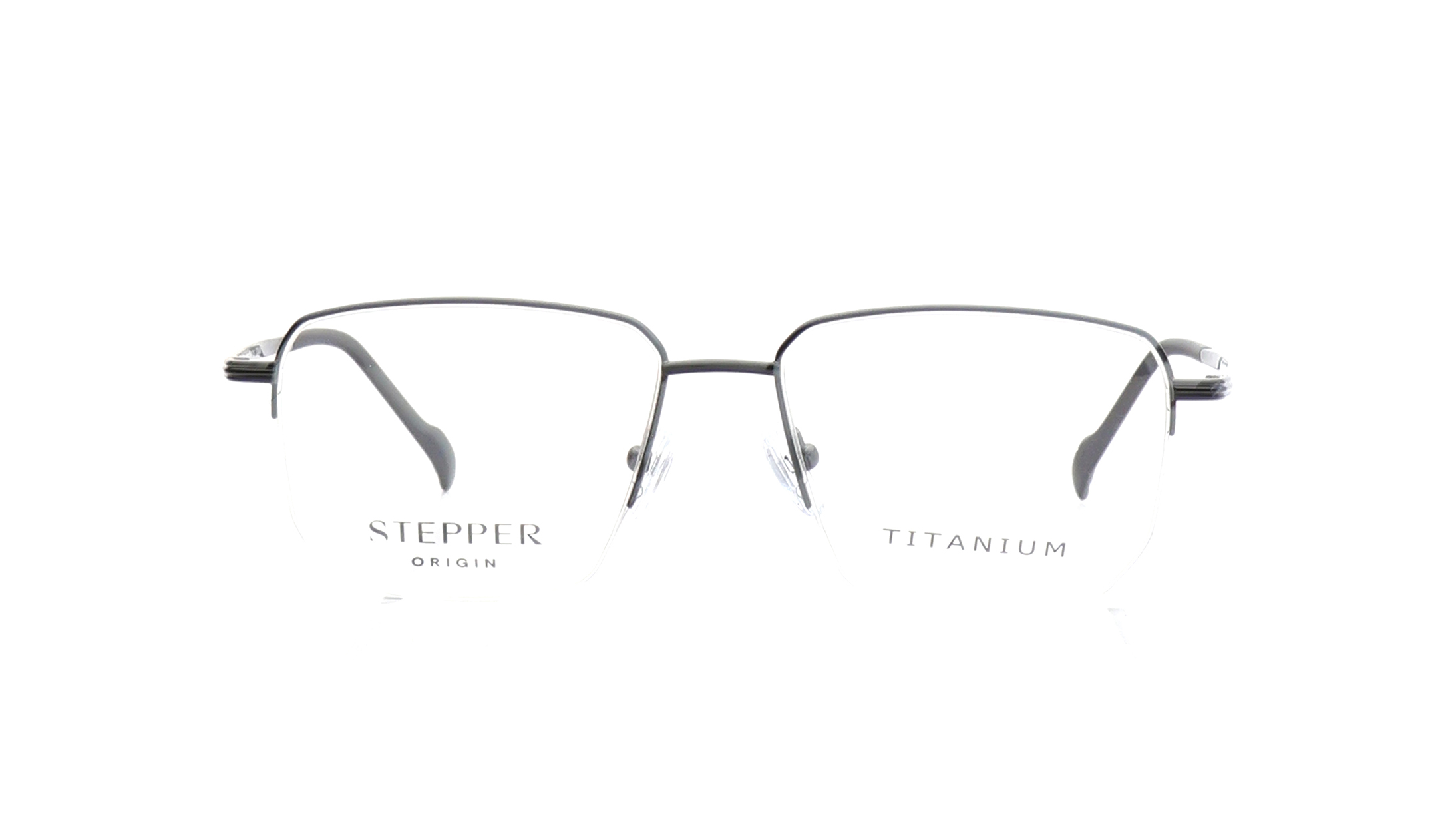 Image 1 of Black Square Eyeglasses for Men from Stepper Available at Titan Eye+
