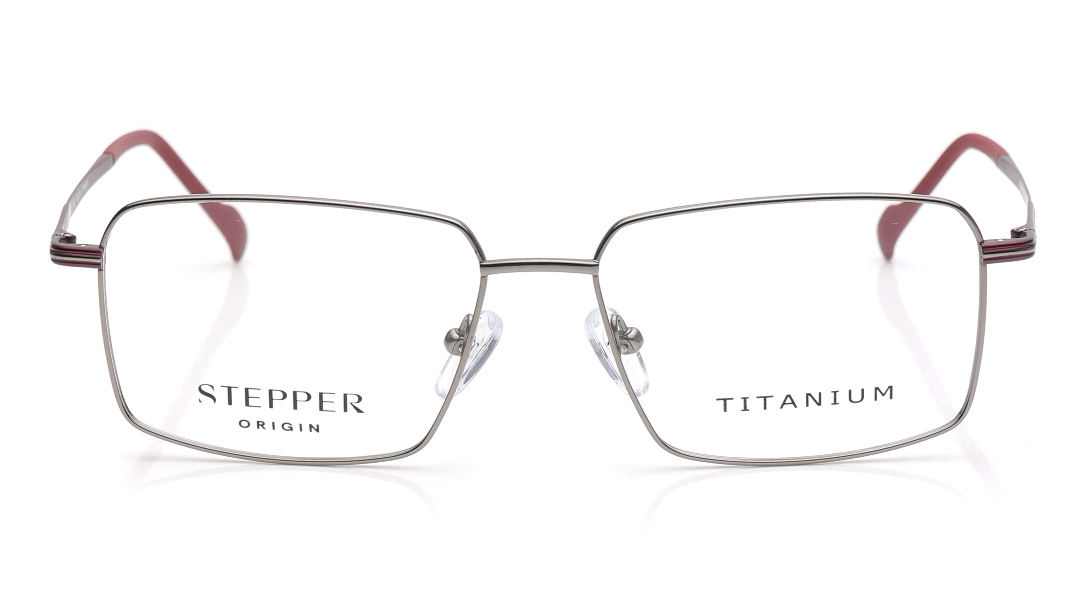 Image 1 of Grey Rectangle Eyeglasses for Men from Stepper Available at Titan Eye+