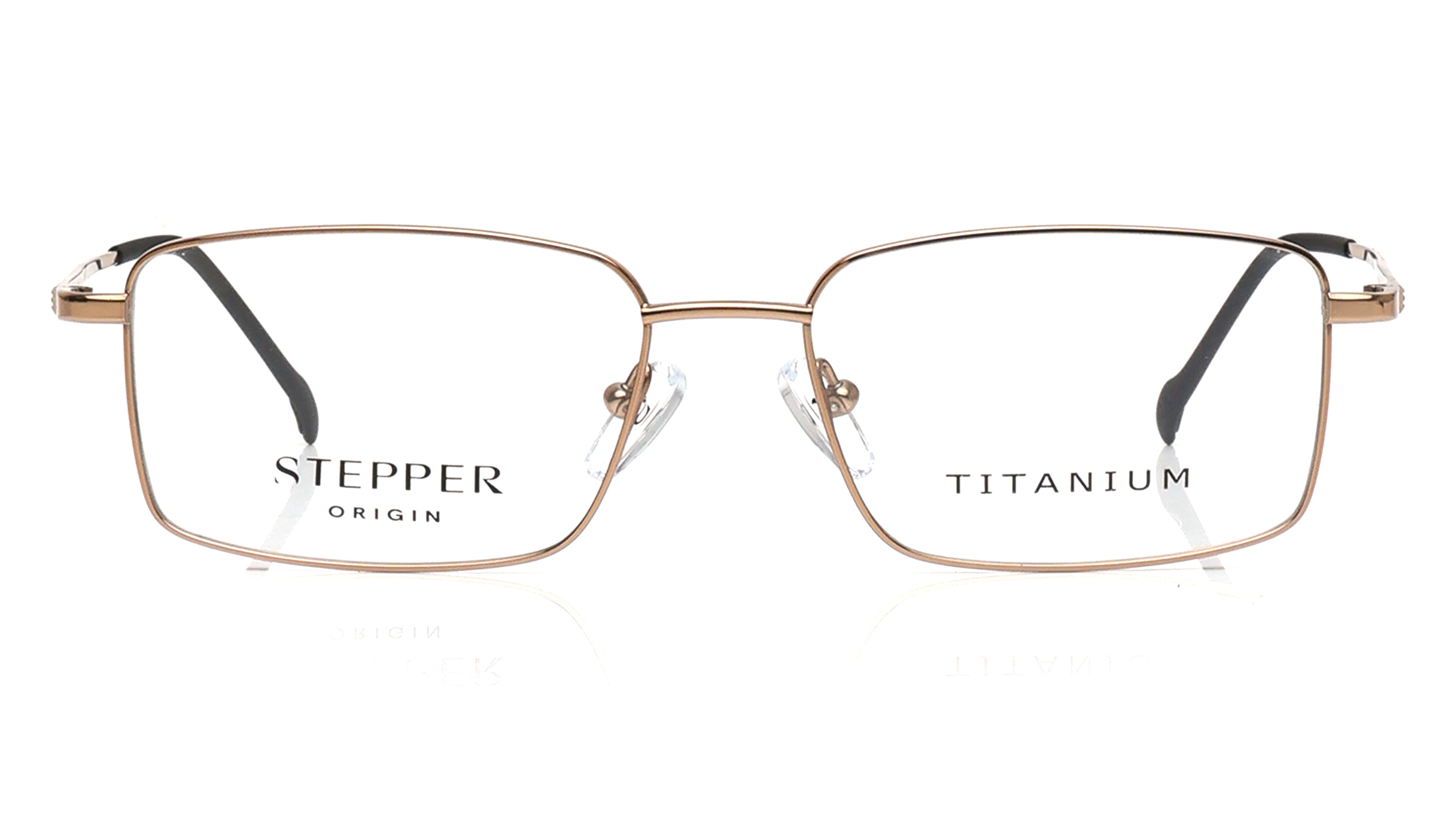 Image 1 of Copper Rectangle Eyeglasses for Men from Stepper Available at Titan Eye+