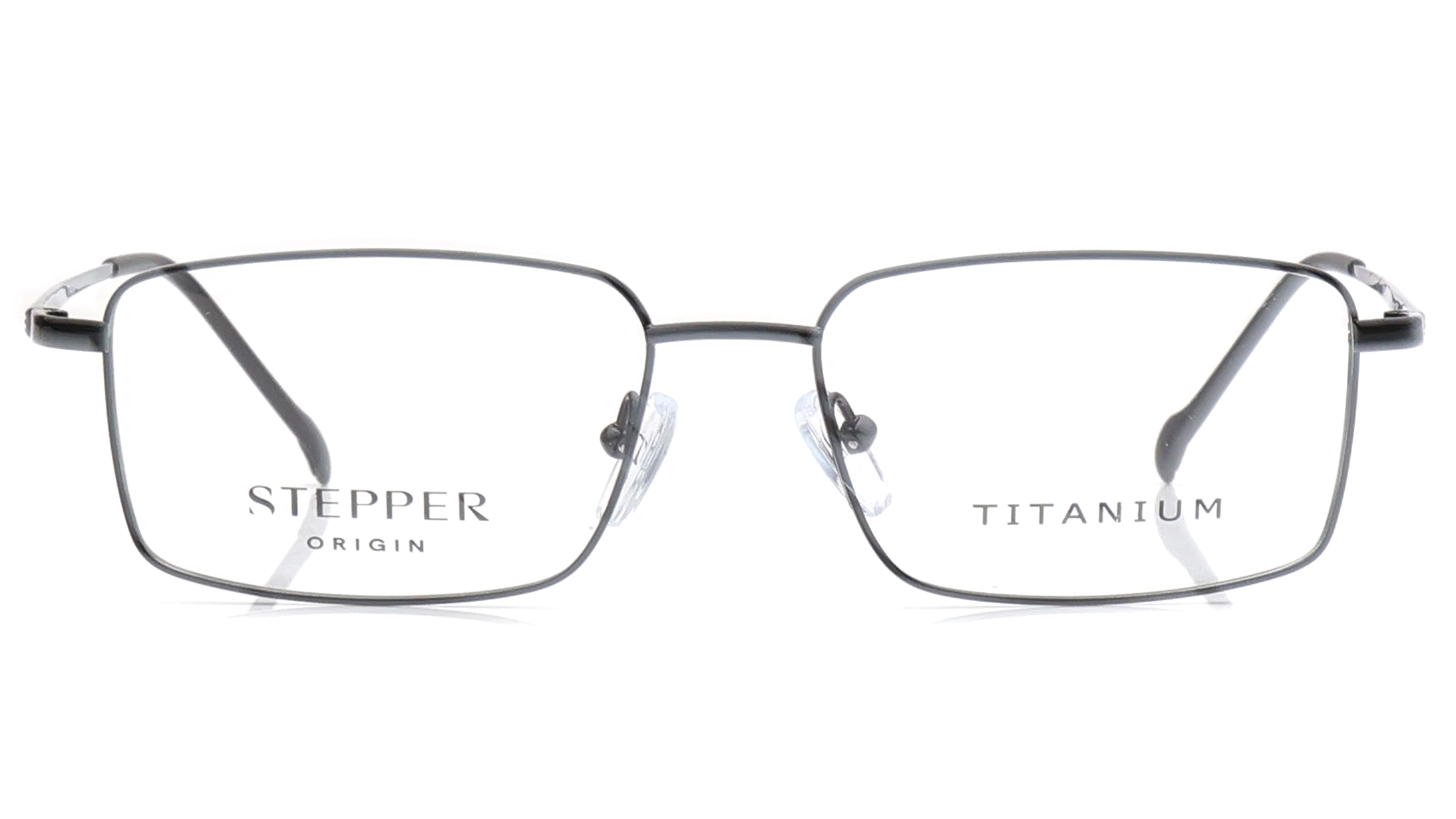 Image 1 of Black Rectangle Eyeglasses for Men from Stepper Available at Titan Eye+