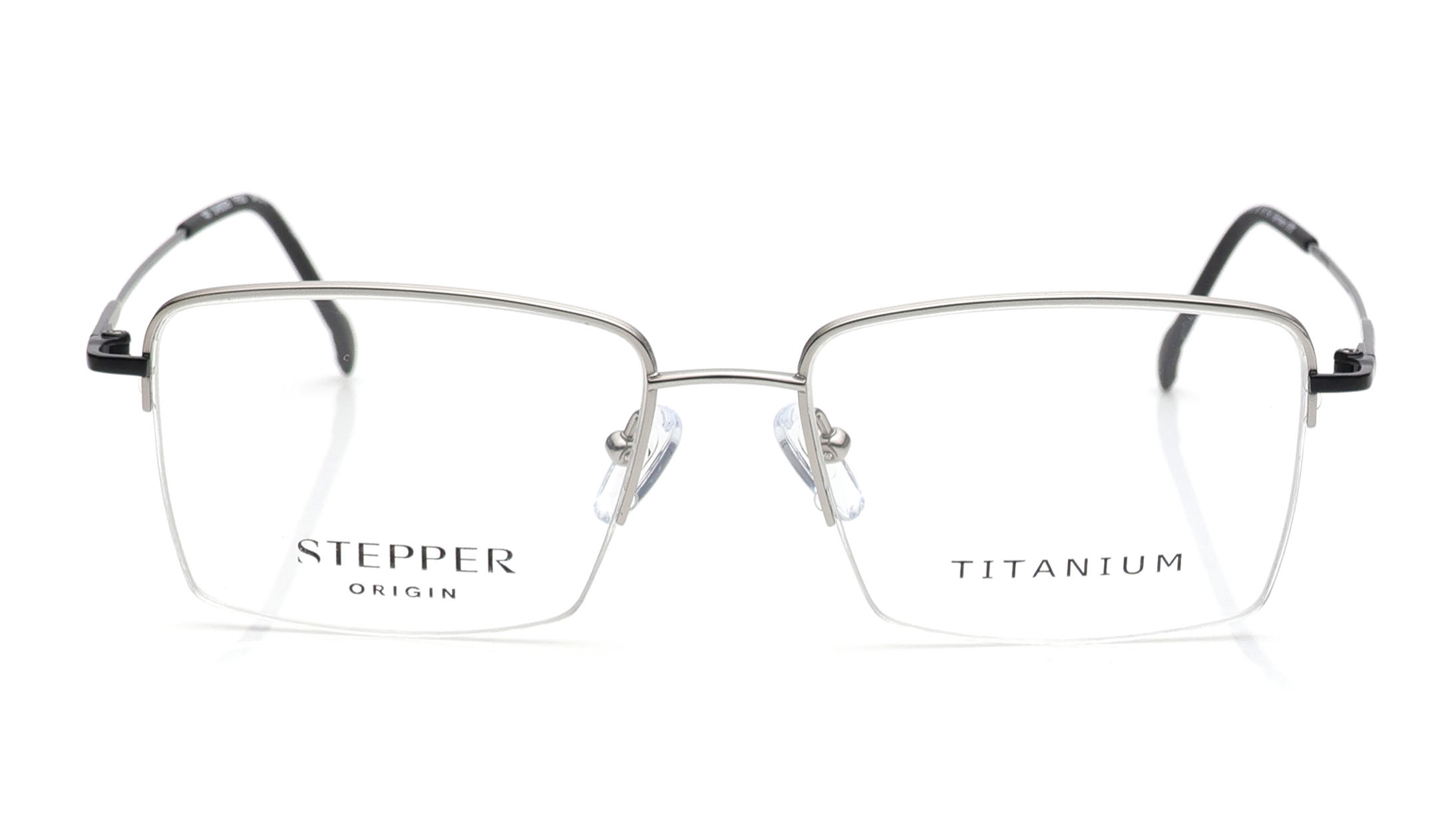 Image 1 of Silver Square Eyeglasses for Men from Stepper Available at Titan Eye+