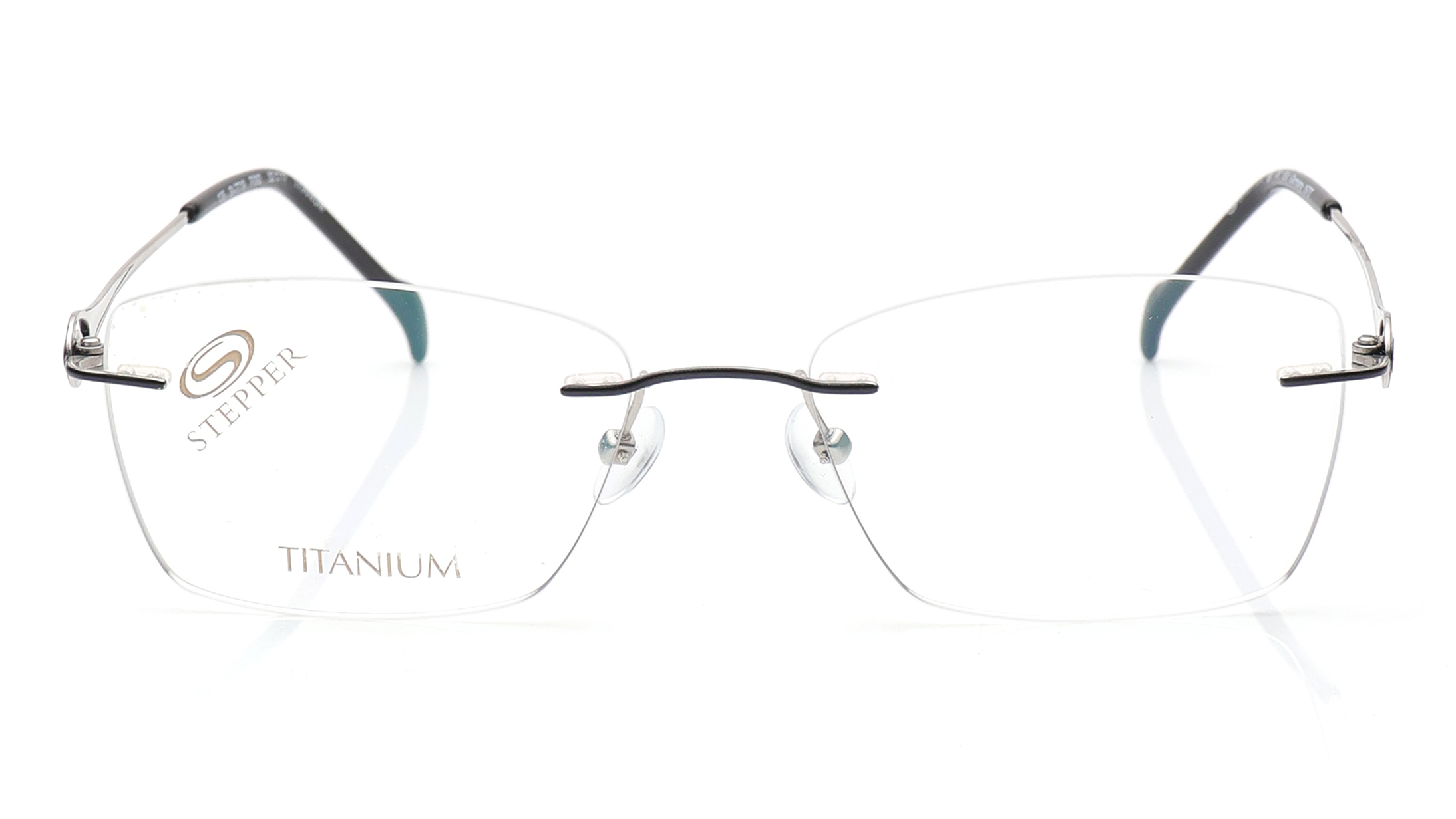 Image 1 of Black Rectangle Eyeglasses for Women from Stepper Available at Titan Eye+