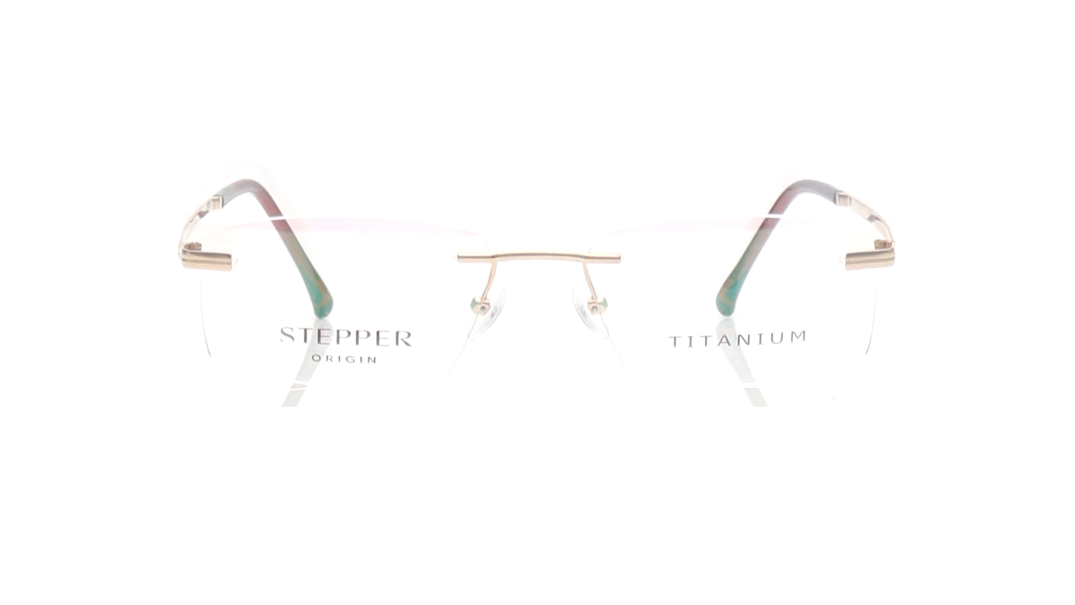 Image 1 of Gold Rectangle Eyeglasses for Men from Stepper Available at Titan Eye+