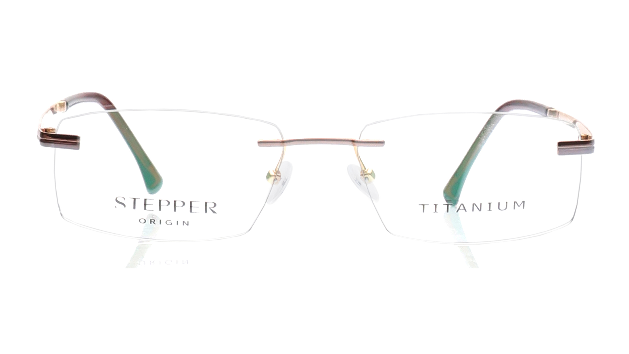 Image 1 of Brown Rectangle Eyeglasses for Men from Stepper Available at Titan Eye+
