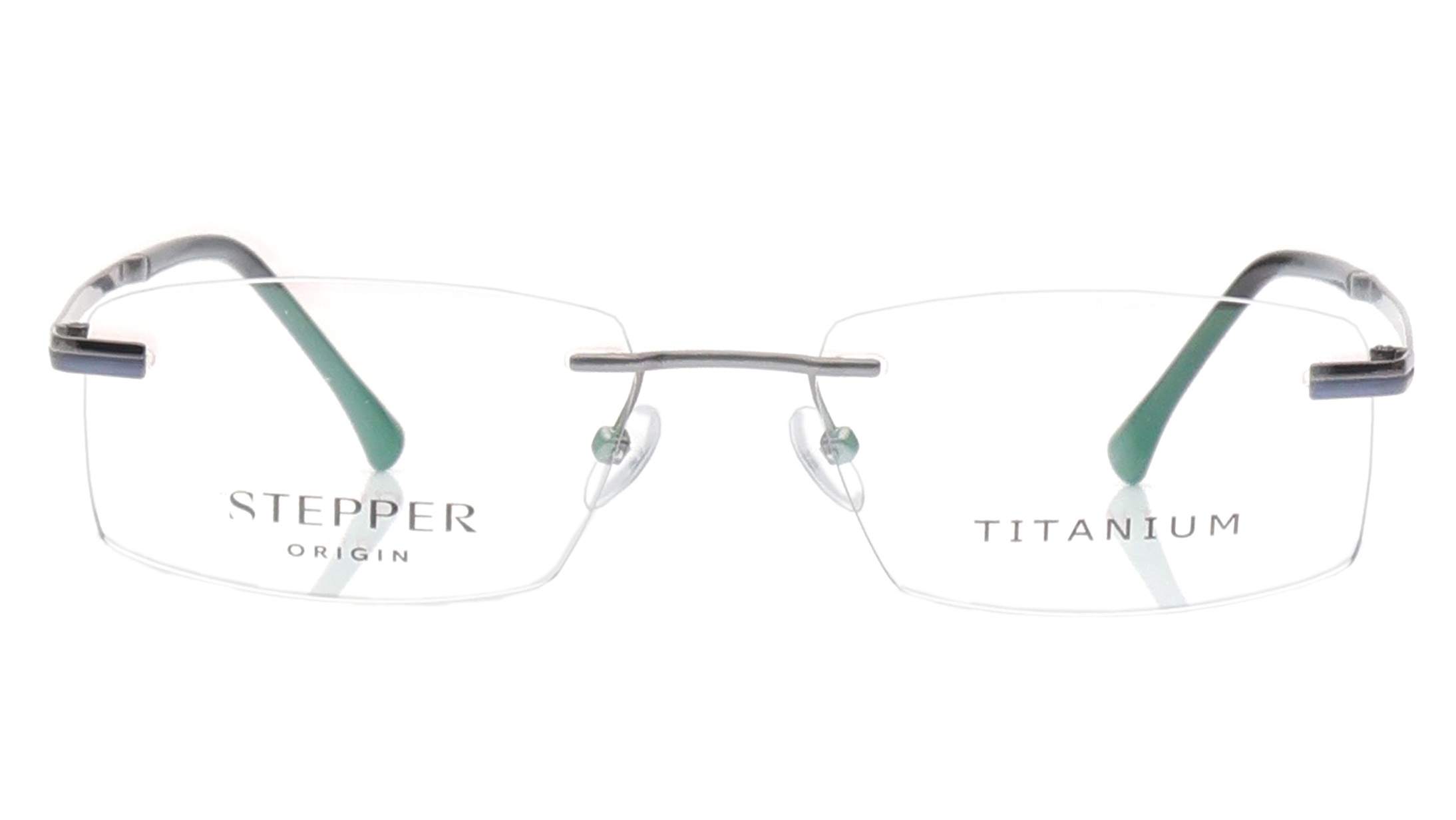 Image 1 of Grey Rectangle Eyeglasses for Men from Stepper Available at Titan Eye+