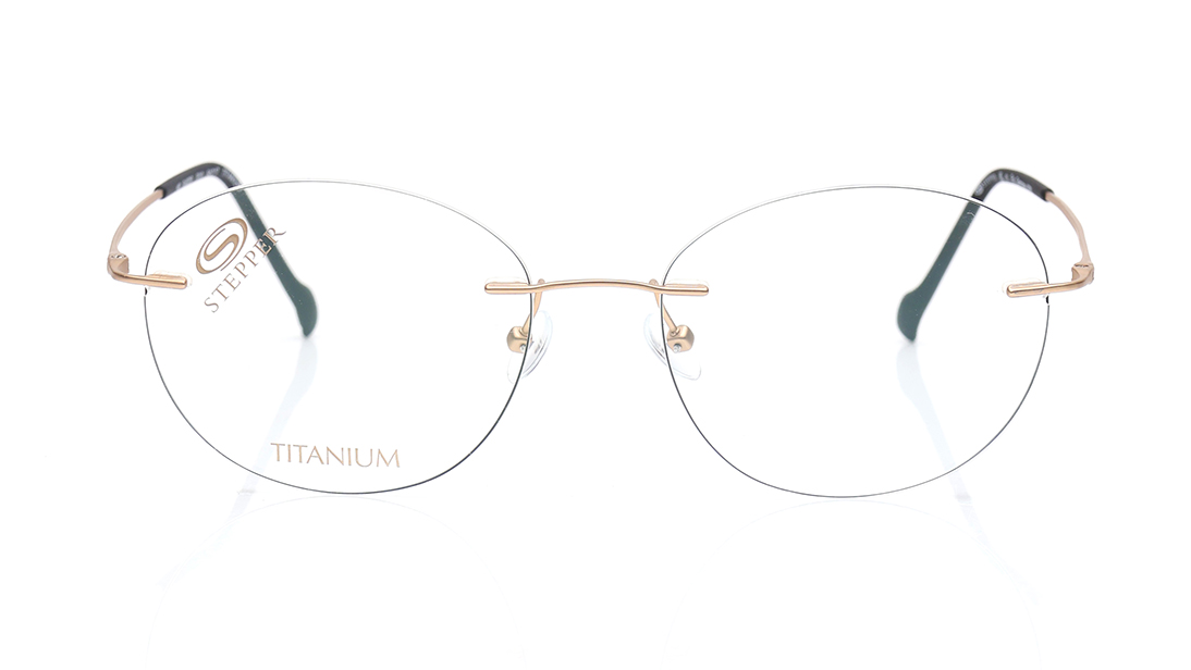 Image 1 of Gold Round Eyeglasses for Men and Women from Stepper Available at Titan Eye+