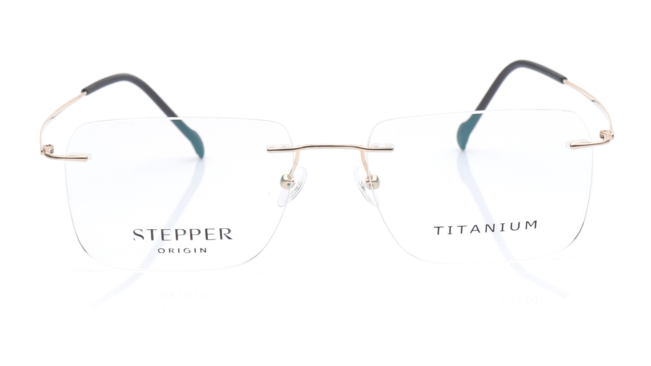 Image 1 of Silver Rectangle Eyeglasses for Men from Stepper Available at Titan Eye+