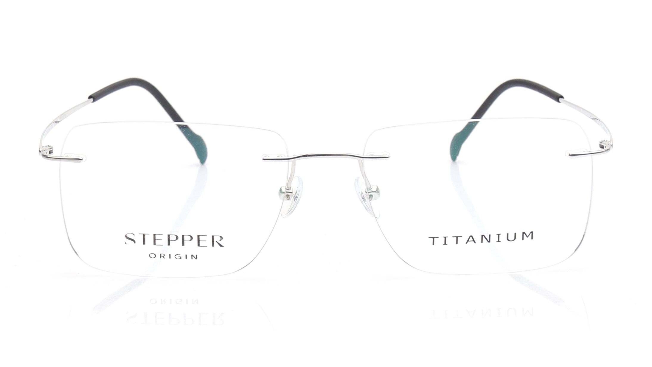 Image 1 of Gun Metal Rectangle Eyeglasses for Men from Stepper Available at Titan Eye+