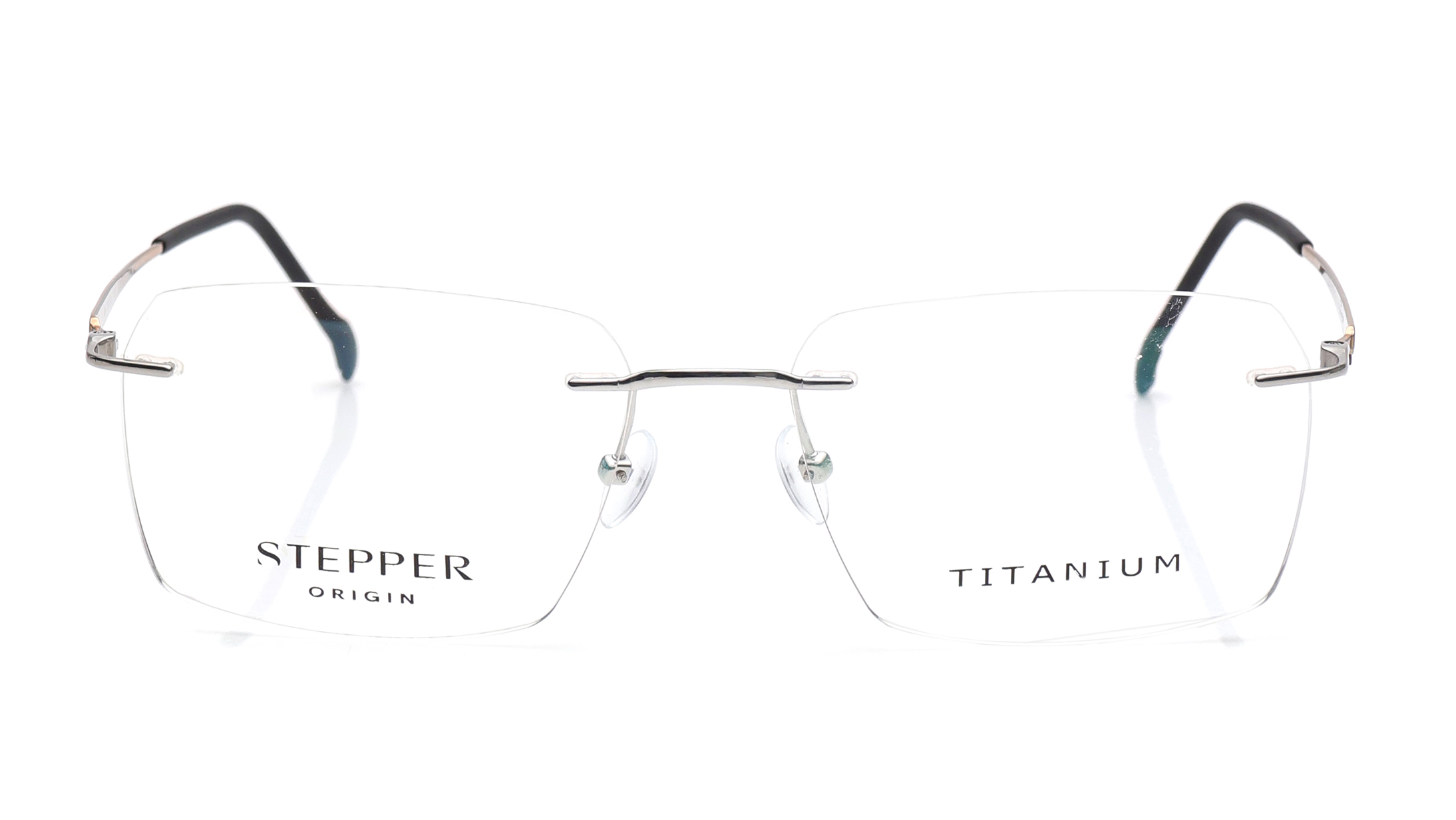 Image 1 of Silver Square Eyeglasses for Men from Stepper Available at Titan Eye+