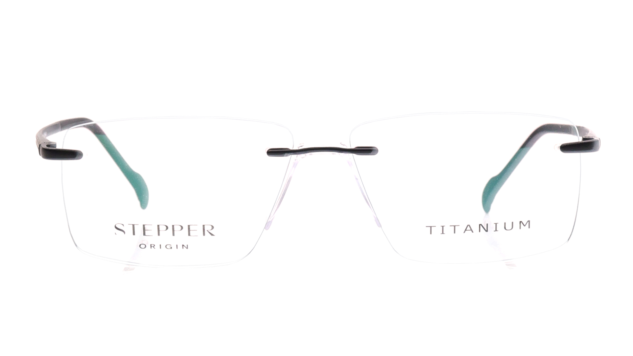 Image 1 of Black Square Eyeglasses for Men from Stepper Available at Titan Eye+