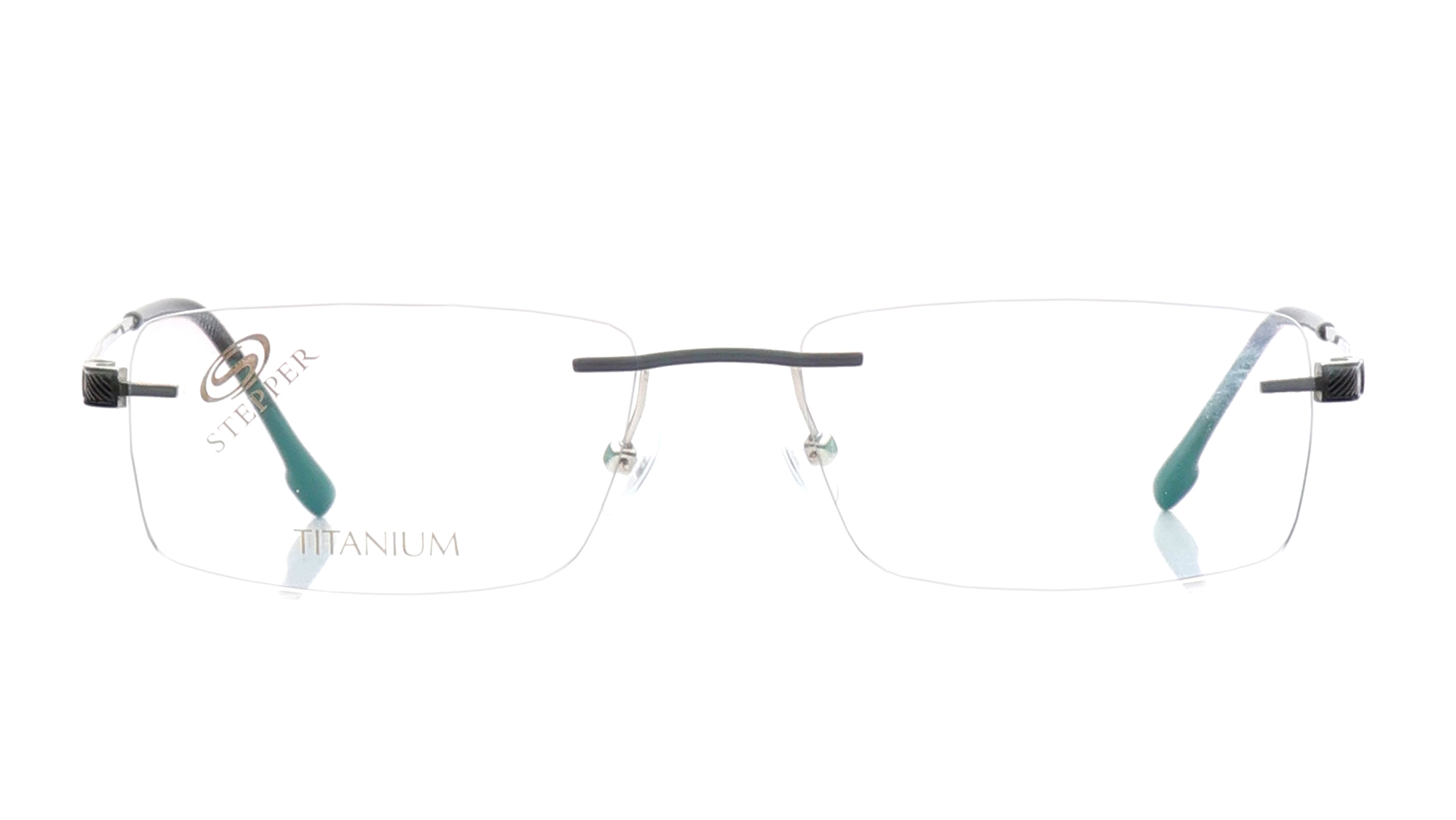 Image 1 of Black Square Eyeglasses for Men from Stepper Available at Titan Eye+