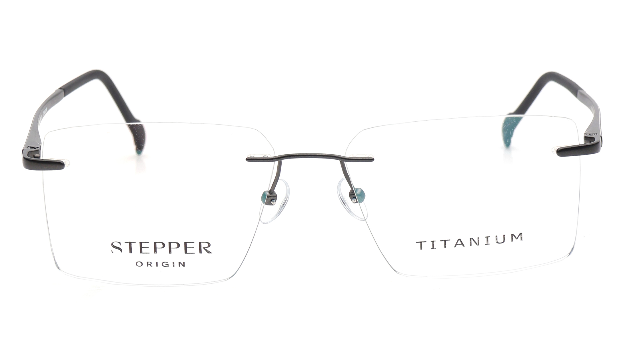 Image 1 of Black Square Eyeglasses for Men from Stepper Available at Titan Eye+
