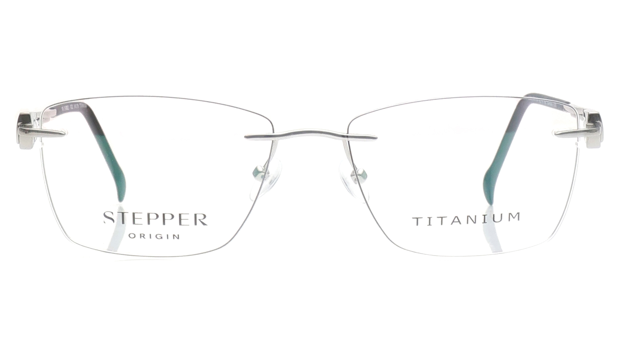 Image 1 of Silver Rectangle Eyeglasses for Women from Stepper Available at Titan Eye+