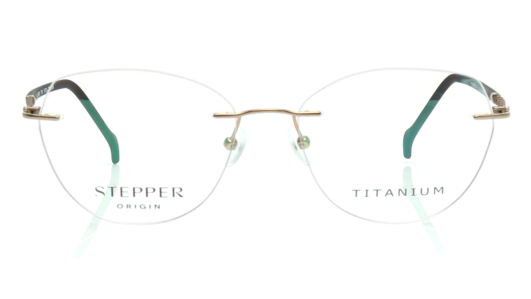 Image 1 of Gold Oval Eyeglasses for Women from Stepper Available at Titan Eye+