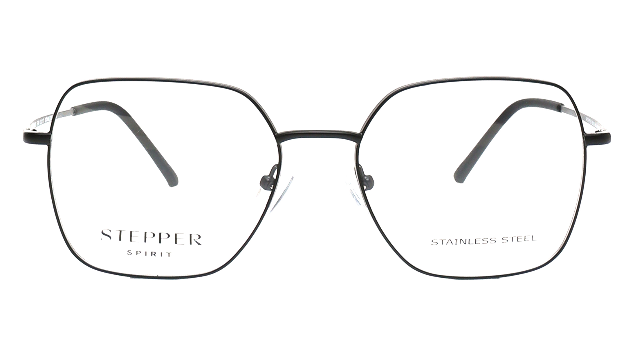 Image 1 of Black Hexagon Eyeglasses for Men from Stepper Available at Titan Eye+