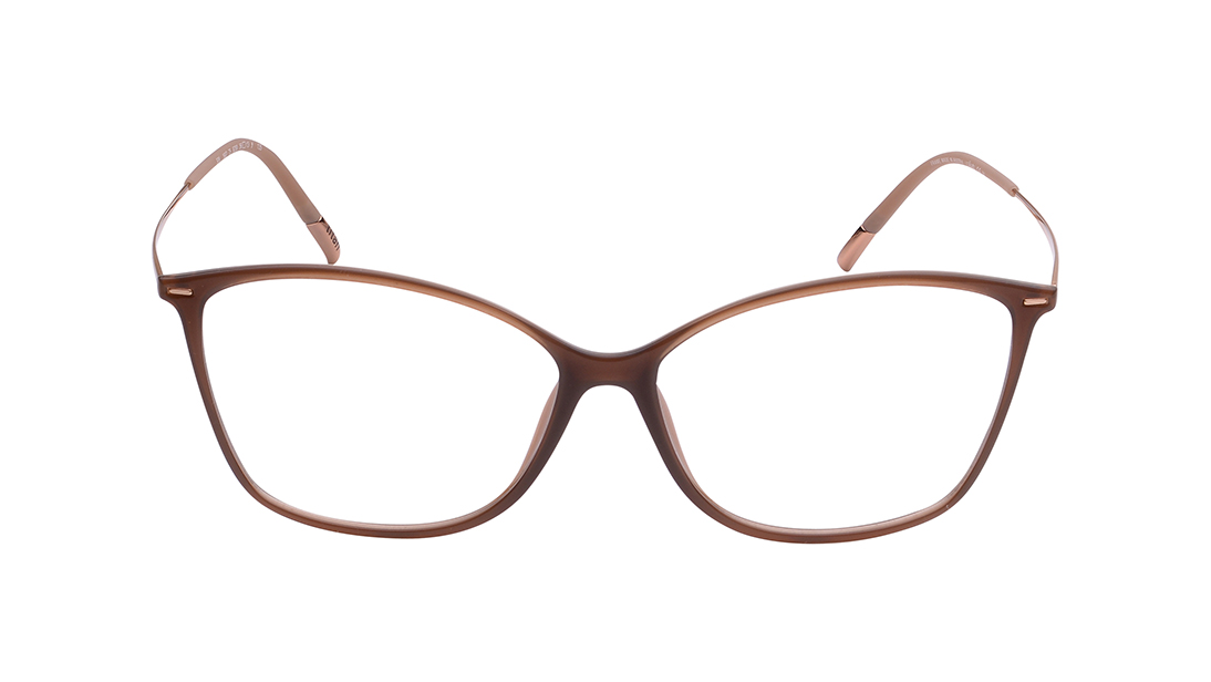 Image 1 of Brown Square Rimmed Eyeglasses for Women from Silhouette Available at Titan Eye+