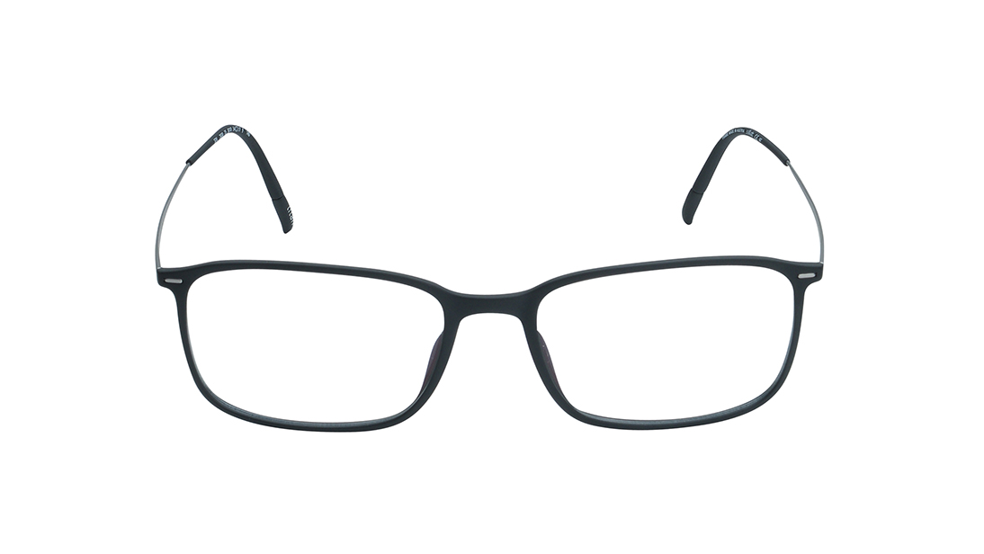Image 1 of Black Rectangle Rimmed Eyeglasses for Men and Women from Silhouette Available at Titan Eye+