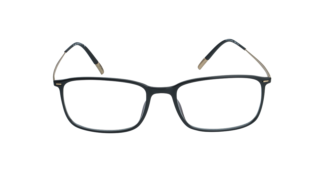 Image 1 of Black Rectangle Rimmed Eyeglasses for Men and Women from Silhouette Available at Titan Eye+