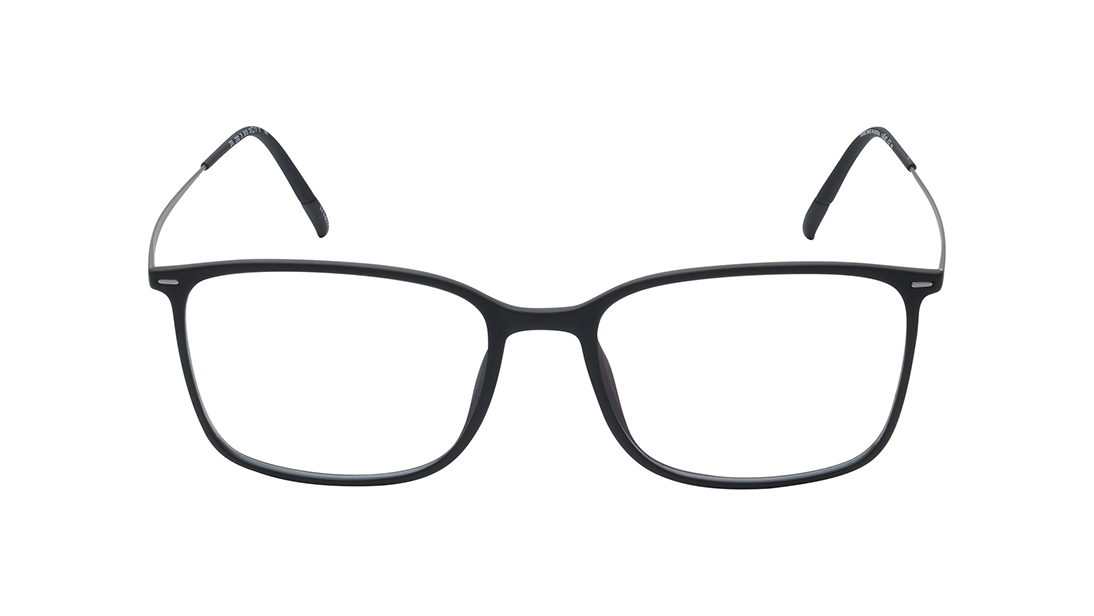 Image 1 of Black Rectangle Eyeglasses for Men from Silhouette Available at Titan Eye+