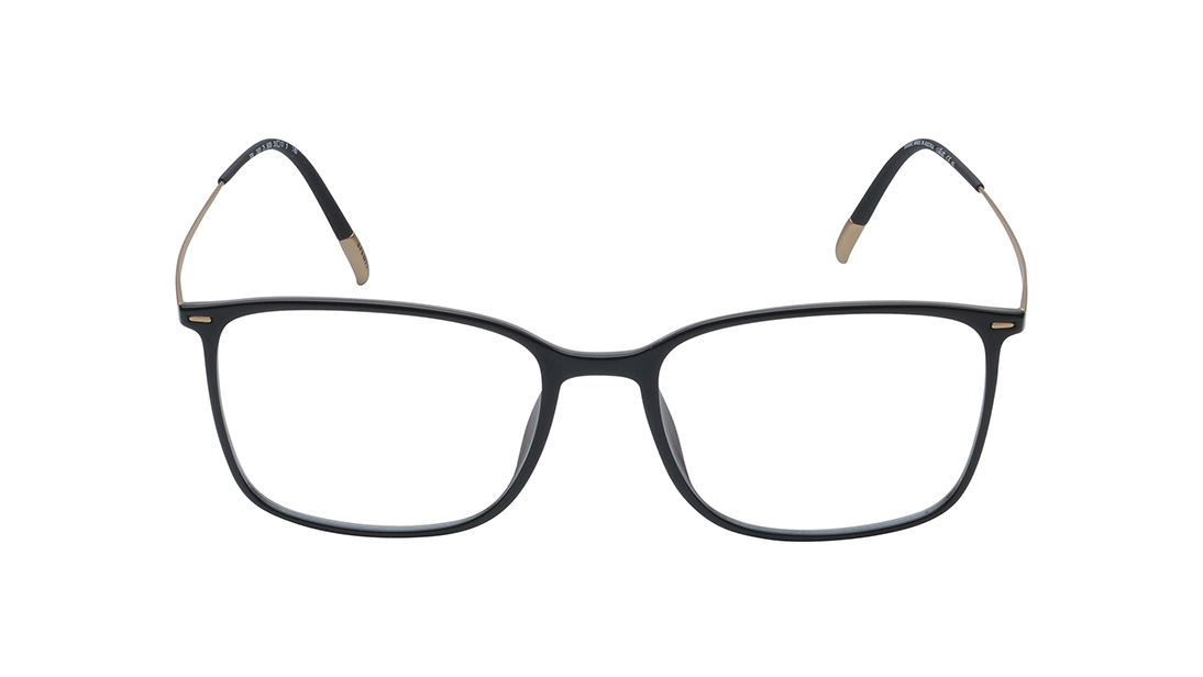 Image 1 of Black Rectangle Rimmed Eyeglasses for Men and Women from Silhouette Available at Titan Eye+