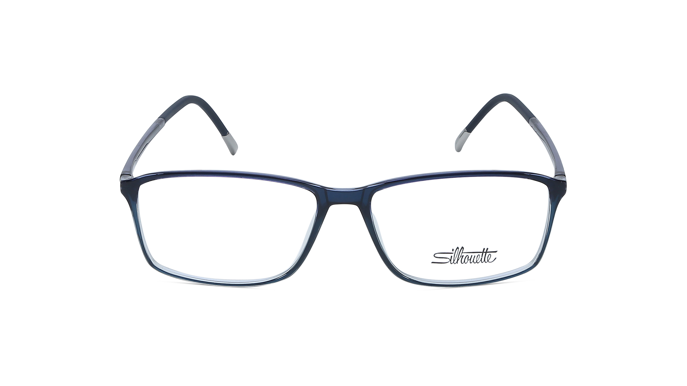 Image 1 of Blue Square Eyeglasses for Men and Women from Silhouette Available at Titan Eye+