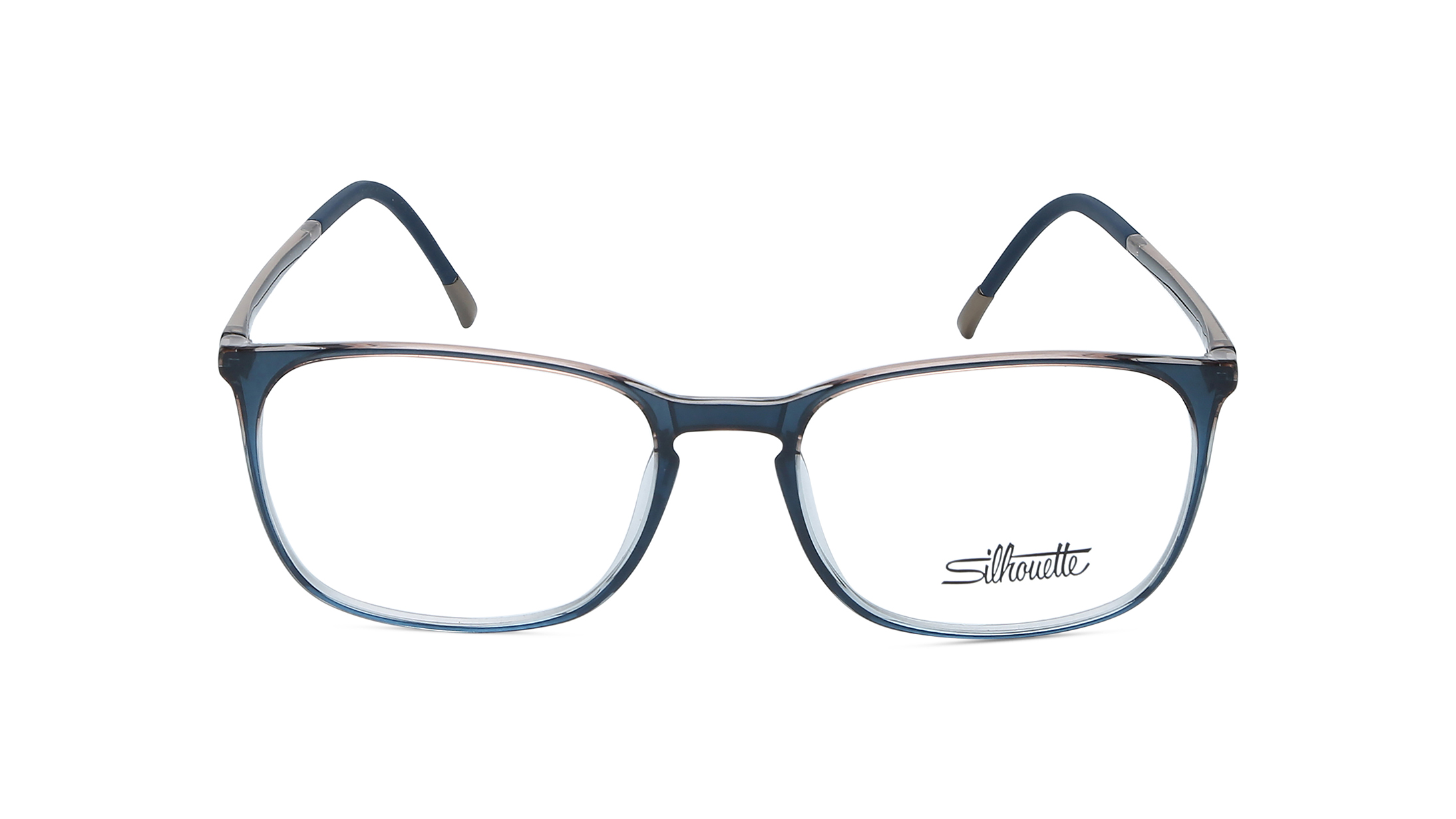 Image 1 of Blue Square Eyeglasses for Men and Women from Silhouette Available at Titan Eye+