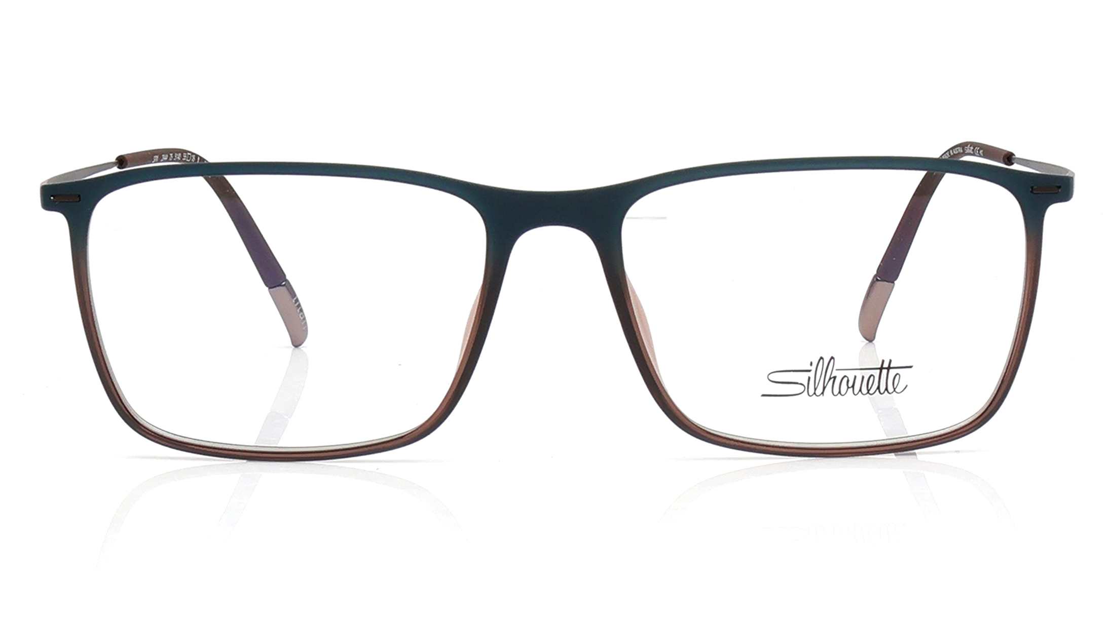 Image 1 of Brown Rectangle Eyeglasses for Men and Women from Silhouette Available at Titan Eye+