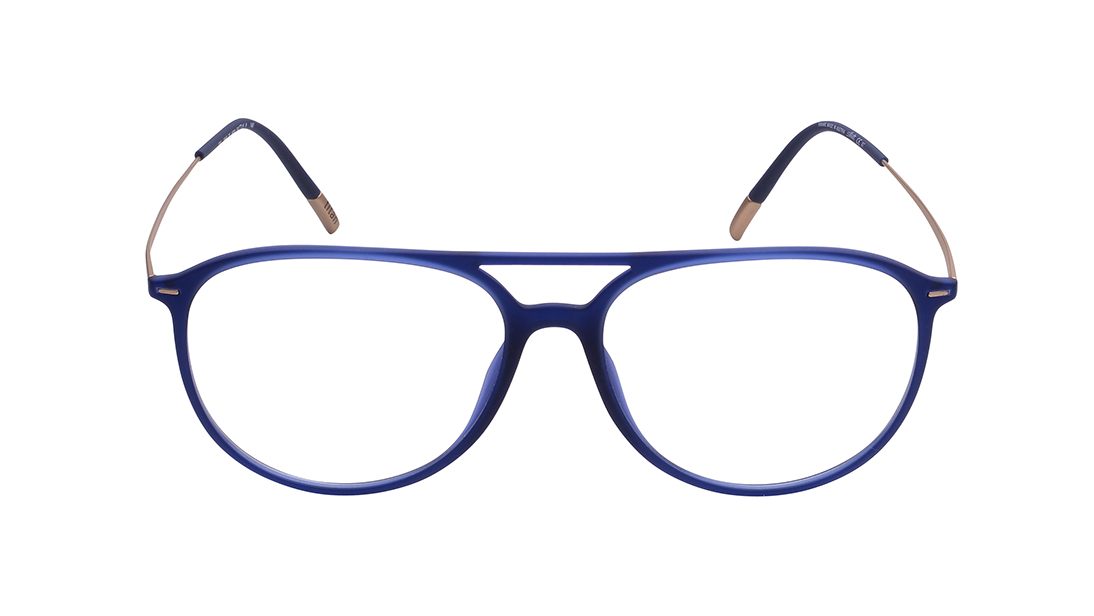 Image 1 of Blue Aviator Rimmed Eyeglasses for Men and Women from Silhouette Available at Titan Eye+