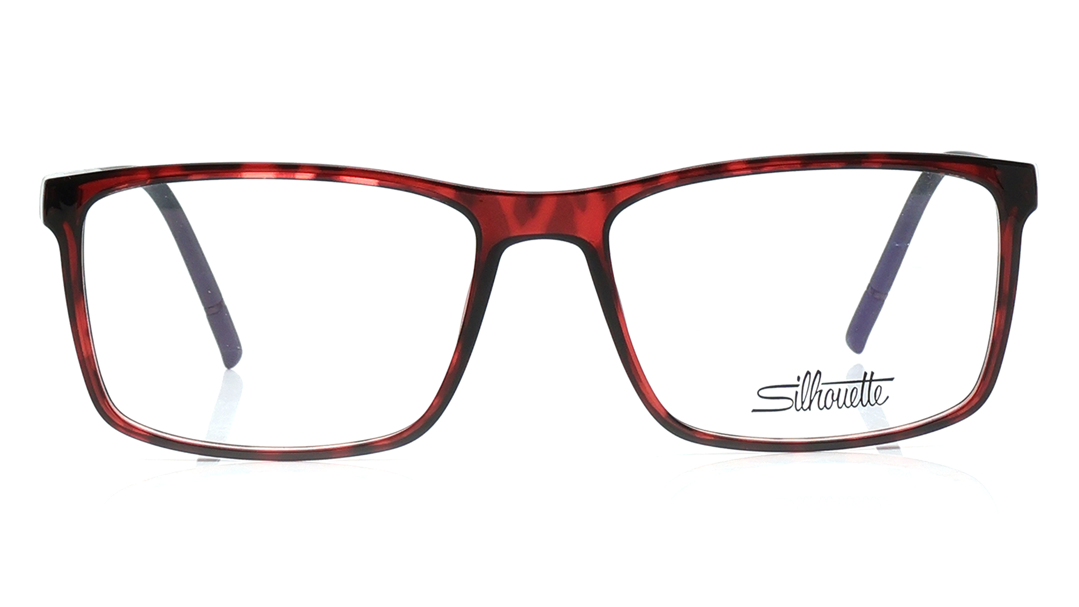 Image 1 of Maroon Square Rimmed Eyeglasses for Men and Women from Silhouette Available at Titan Eye+