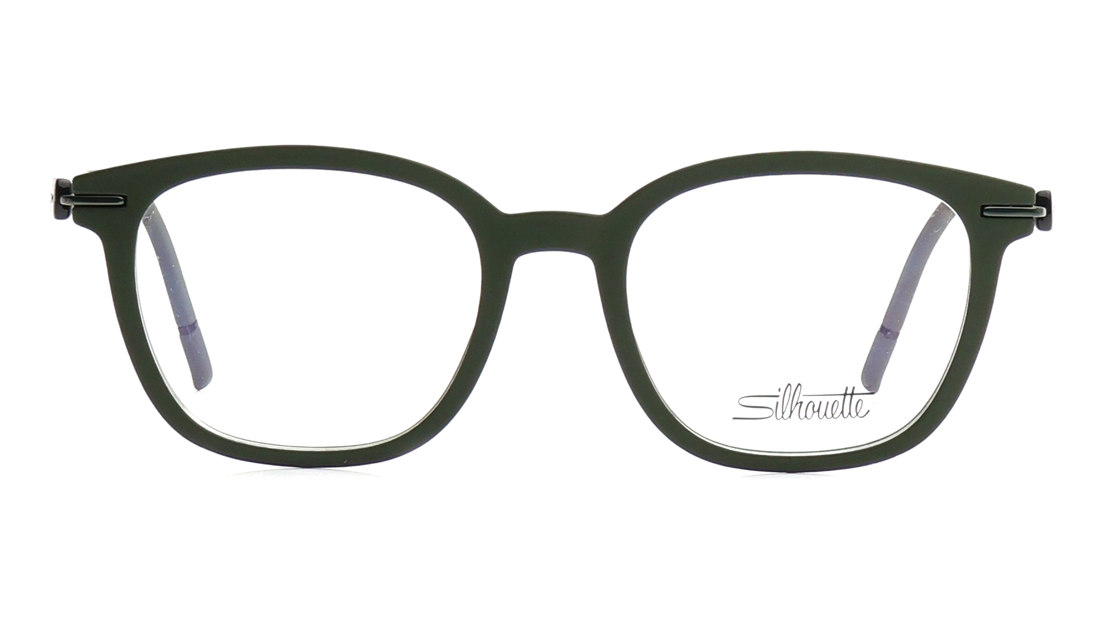 Image 1 of Green Wayfarer Eyeglasses for Men and Women from Silhouette Available at Titan Eye+