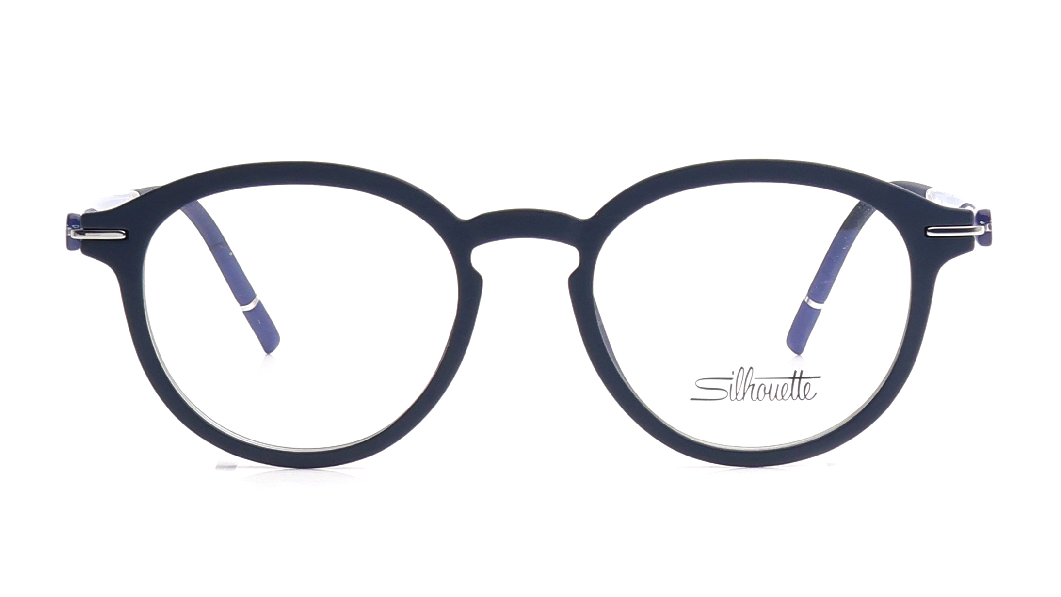 Image 1 of Blue Oval Eyeglasses for Men and Women from Silhouette Available at Titan Eye+
