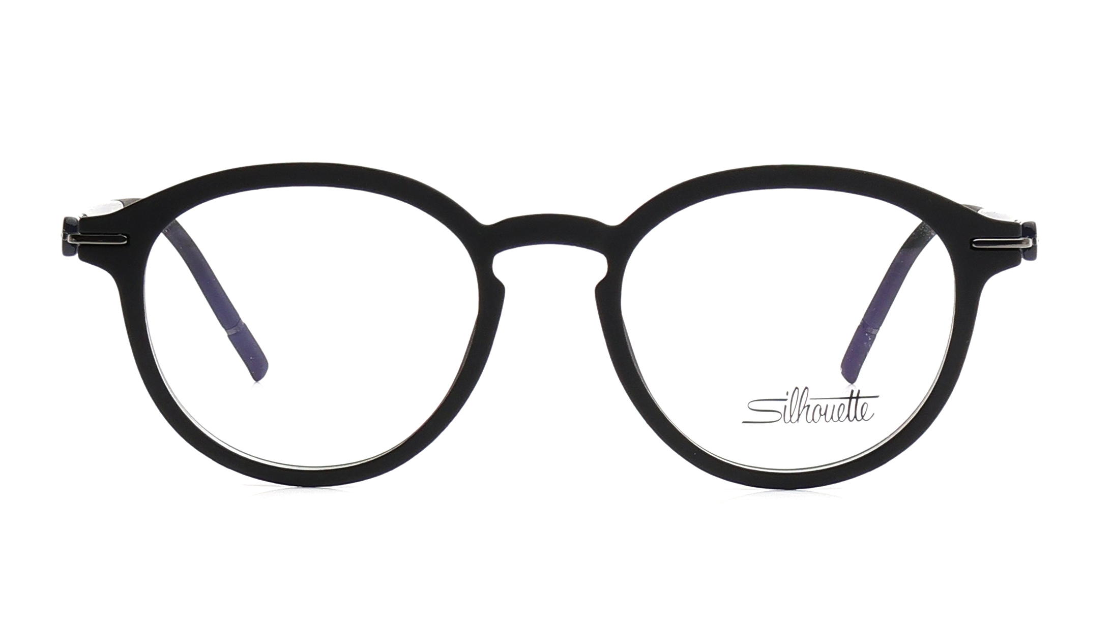 Image 1 of Black Oval Eyeglasses for Men and Women from Silhouette Available at Titan Eye+