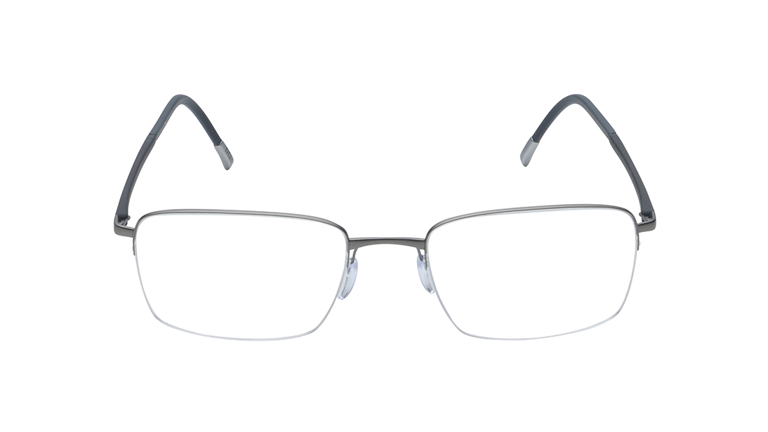 Image 1 of Gun Metal Rectangle Eyeglasses for Men from Silhouette Available at Titan Eye+