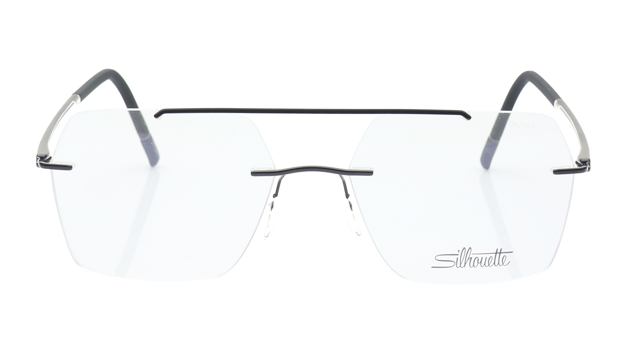 Image 1 of Black Hexagon Eyeglasses for Women from Silhouette Available at Titan Eye+
