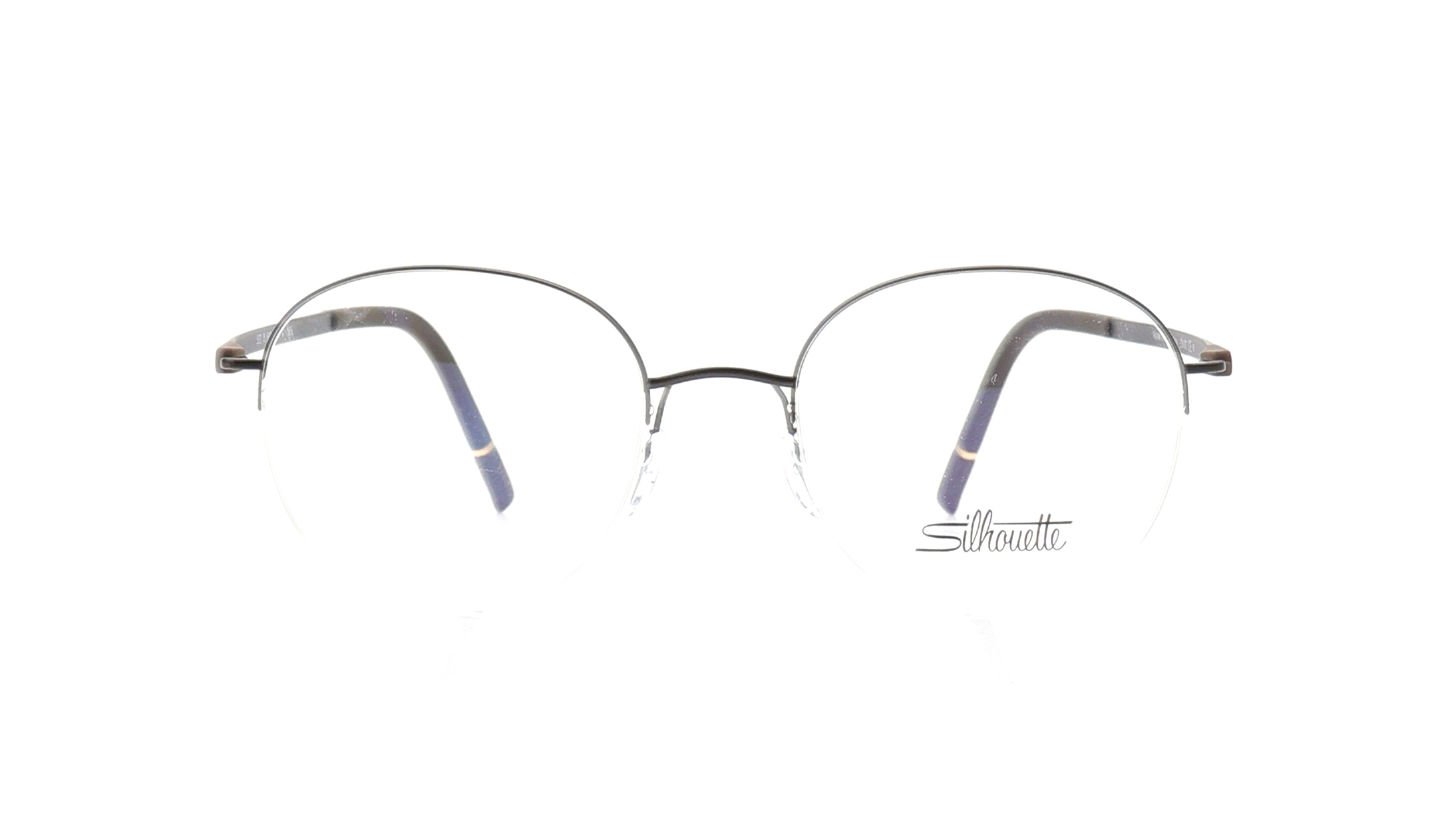 Image 1 of Grey Oval Eyeglasses for Men and Women from Silhouette Available at Titan Eye+