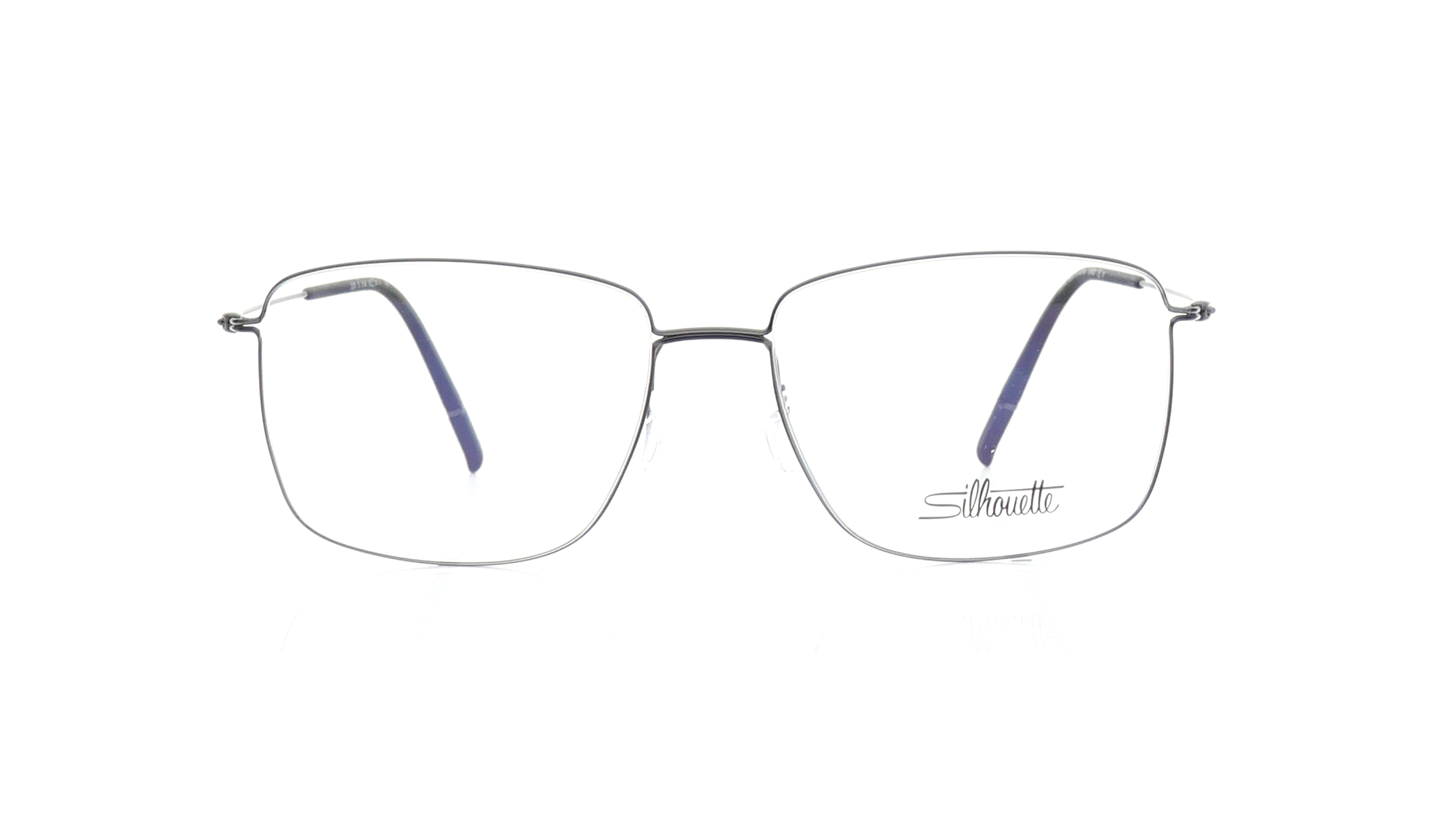Image 1 of Black Rectangle Eyeglasses for Men and Women from Silhouette Available at Titan Eye+