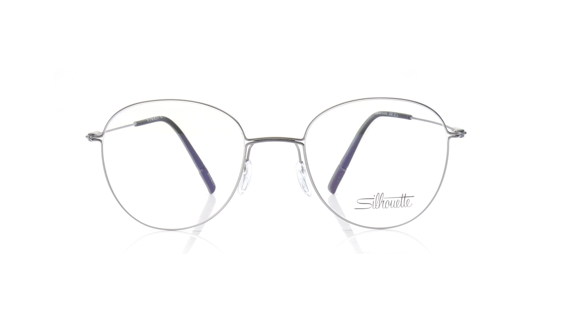 Image 1 of Grey Oval Eyeglasses for Men and Women from Silhouette Available at Titan Eye+