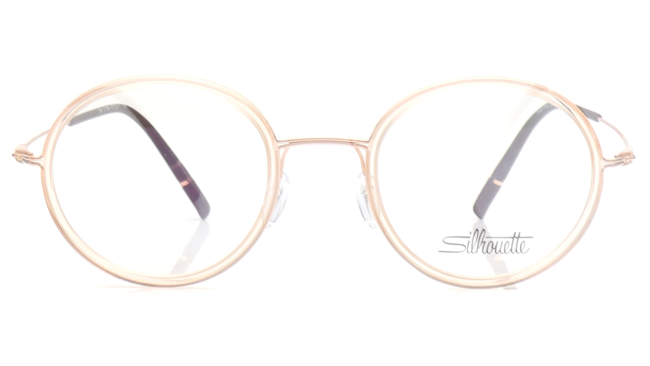 Image 1 of Rose Gold Oval Eyeglasses for Men and Women from Silhouette Available at Titan Eye+