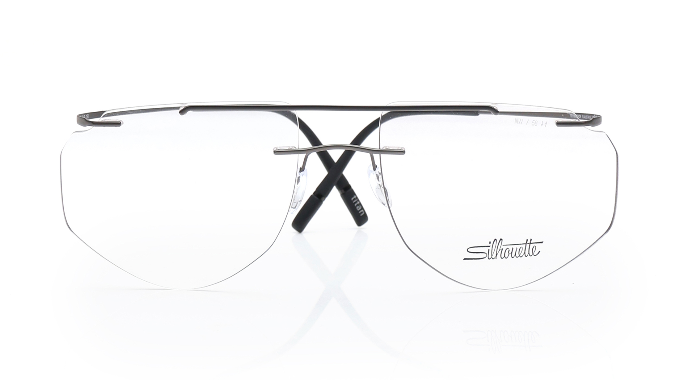Image 1 of Grey Hexagon Eyeglasses for Men from Silhouette Available at Titan Eye+