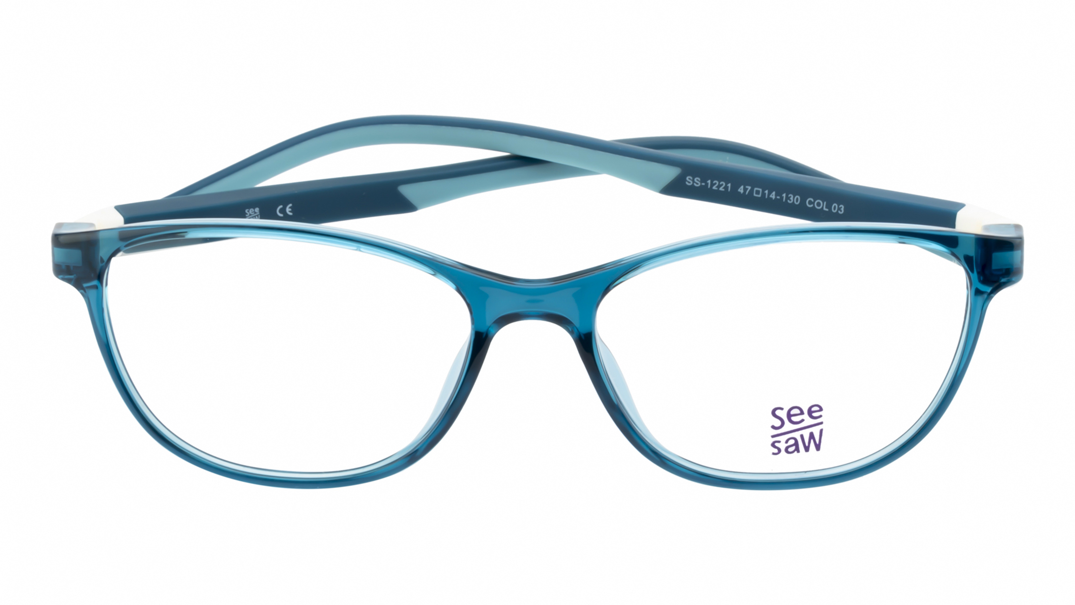 Image 1 of Blue CatEye Eyeglasses for Kids from SeeSaw Available at Titan Eye+