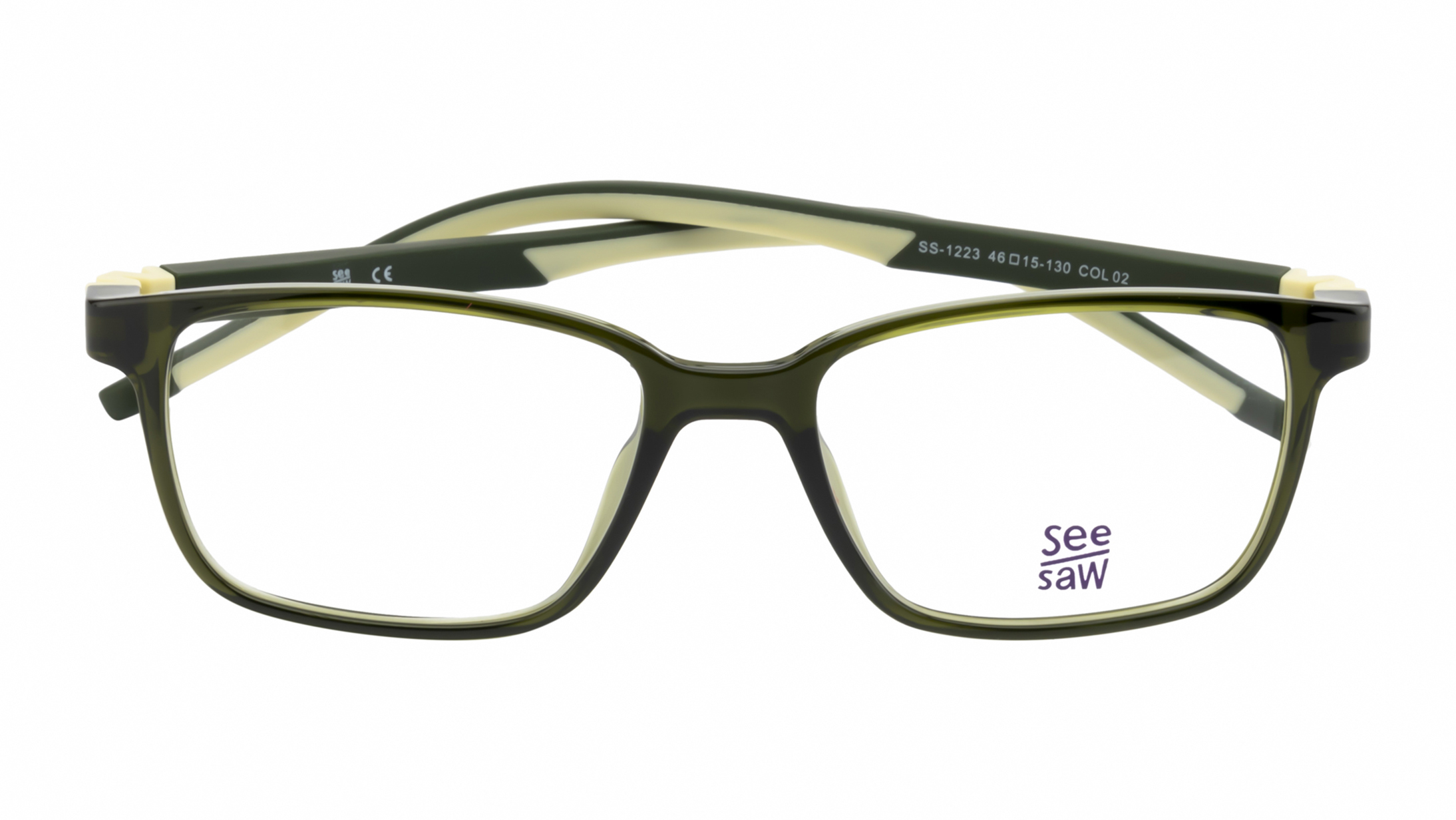 Image 1 of Green Square Eyeglasses for Kids from SeeSaw Available at Titan Eye+