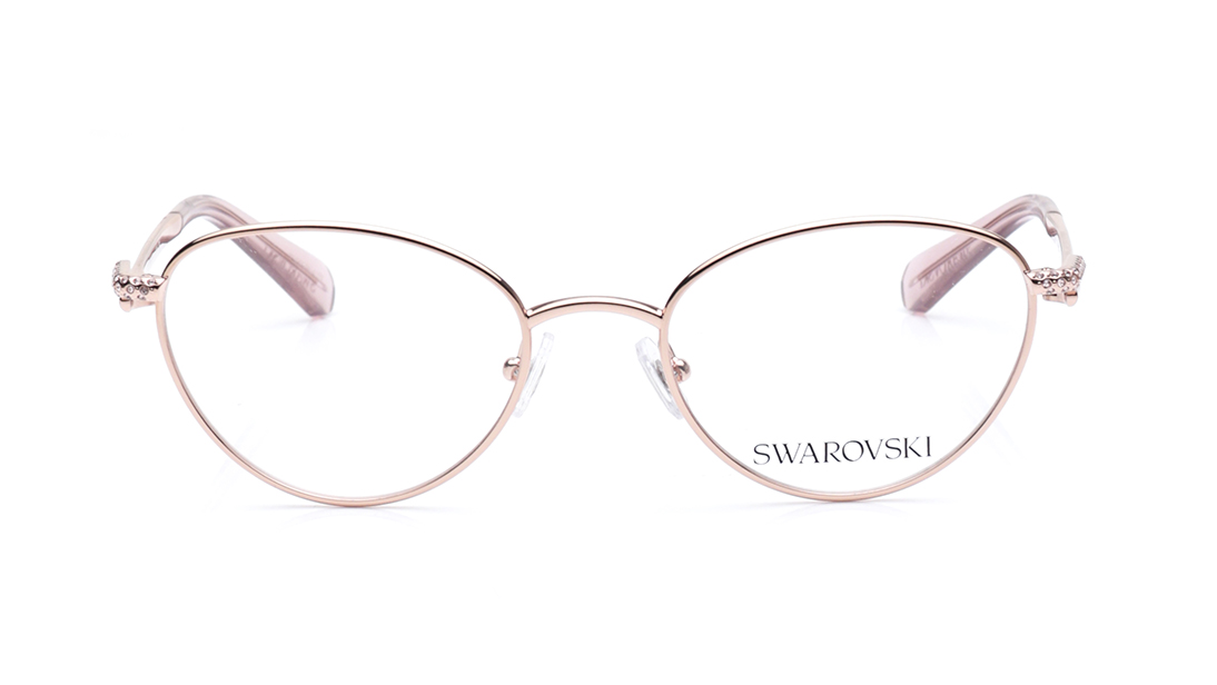 Image 1 of Rose Gold Oval Eyeglasses for Women from Swarovski Available at Titan Eye+