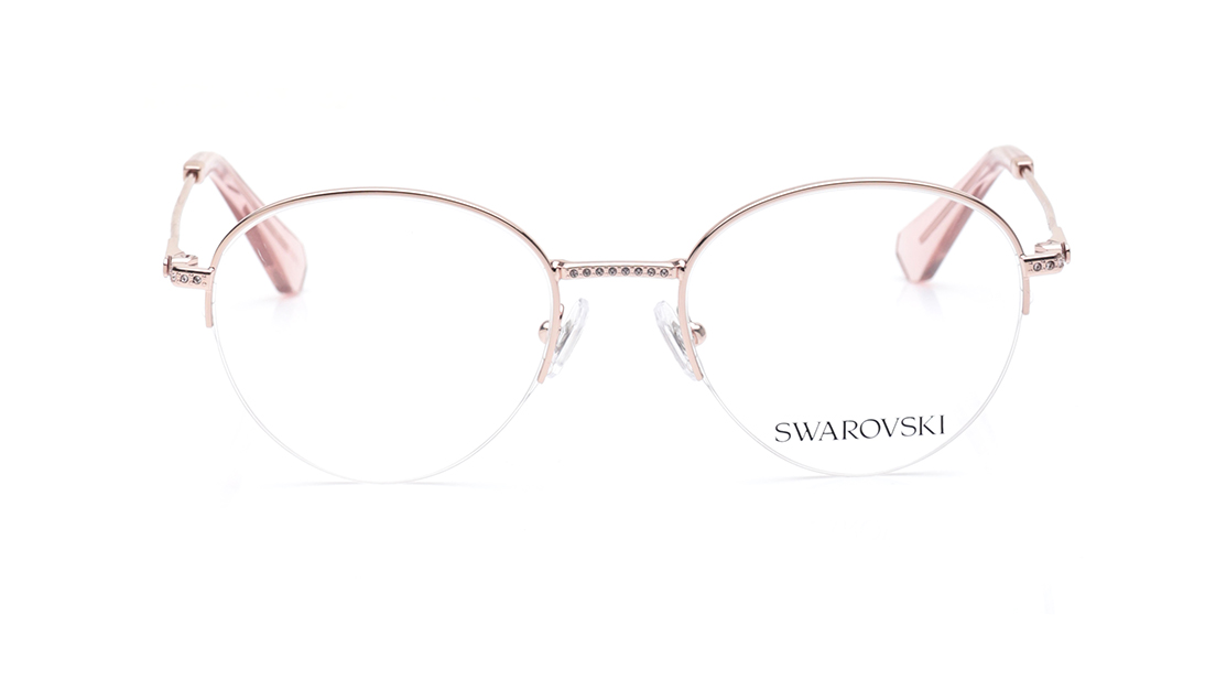Image 1 of Rose Gold Phantos Rimless Eyeglasses for Women from Swarovski Available at Titan Eye+