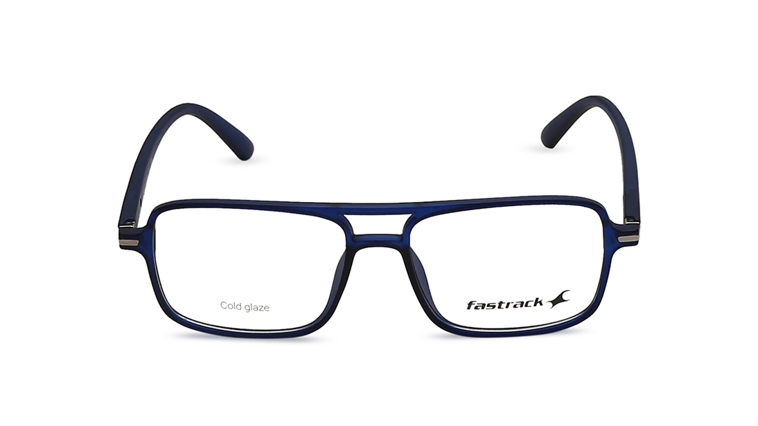 Blue Square Rimmed Eyeglasses Fastrack FT1201MFP1V at best price Titan Eye