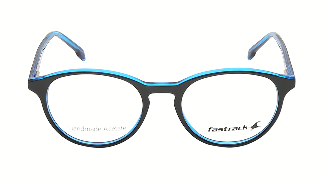 Image 1 of Verve Black Round Rimmed Eyeglasses (FT1220MFP1MBUV|51) from Fastrack Available at Titan Eye+