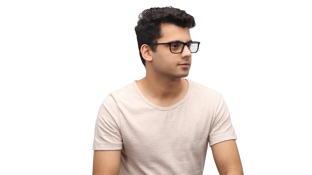 Black Rectangle Eyeglasses for Men and Women available