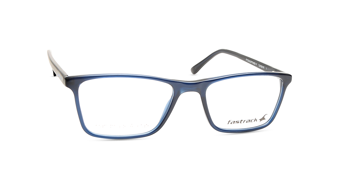 Blue Rectangle Rimmed Eyeglasses (FT1252UFP1MBUV|53)